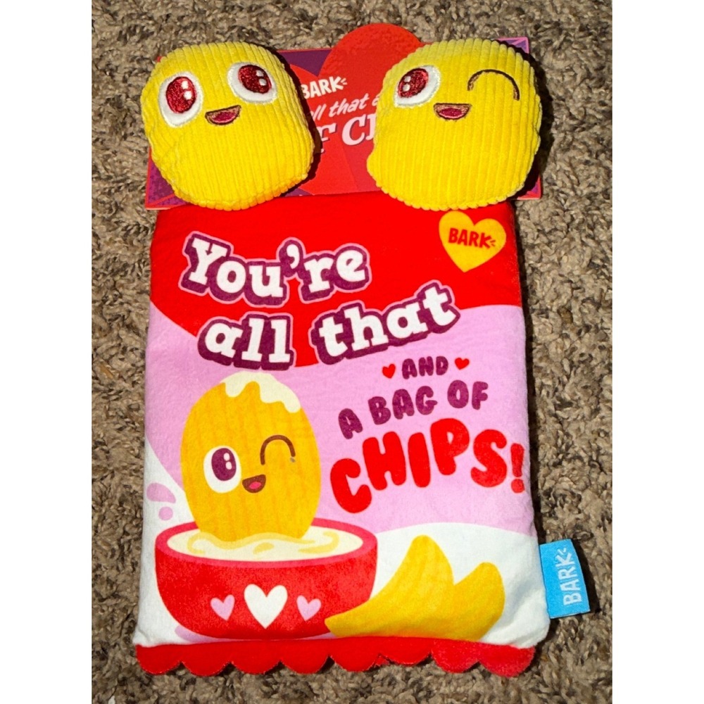 Bark-Plush Dog Toy "Smitten Chips" Toy (NWT)